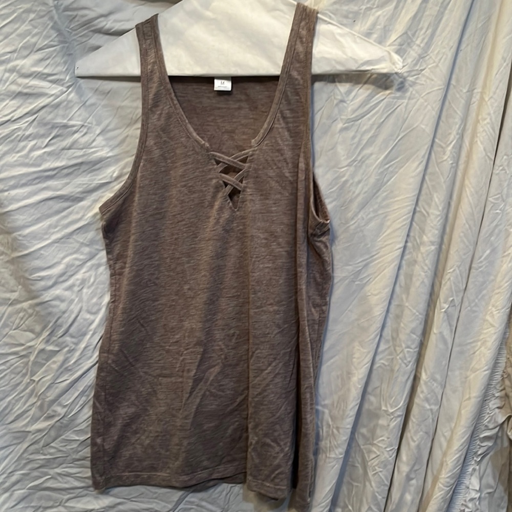 ALTERNATIVE APPAREL Tank Top, Size M, Taupe/brown